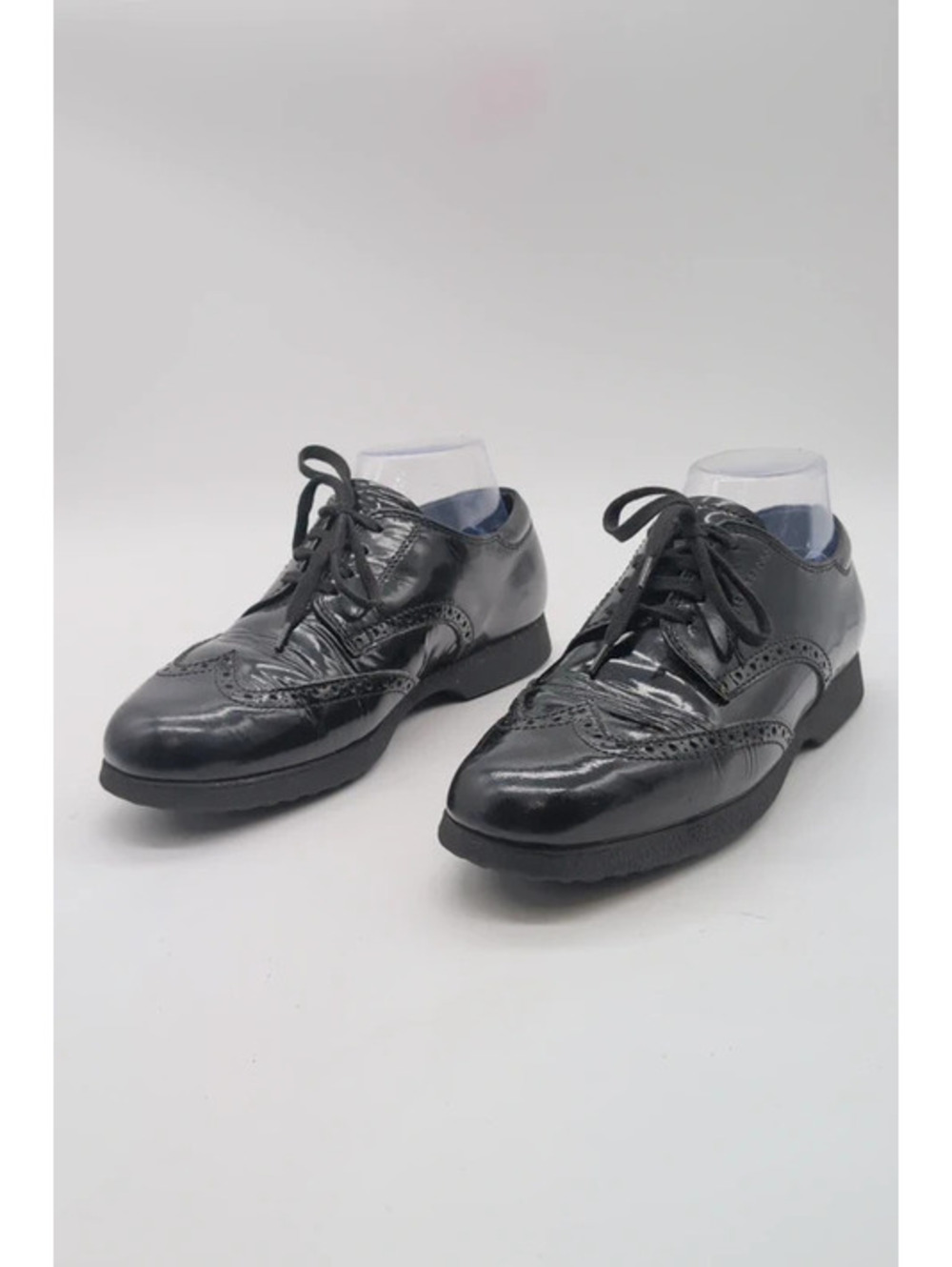 Tod's Italy Black Patent Wingtip Oxfords Brogues 39 8.5